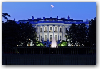 The US President's home at 1600 Pennsylvania Av, Washington DC.