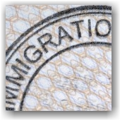 Passport immigration stamp